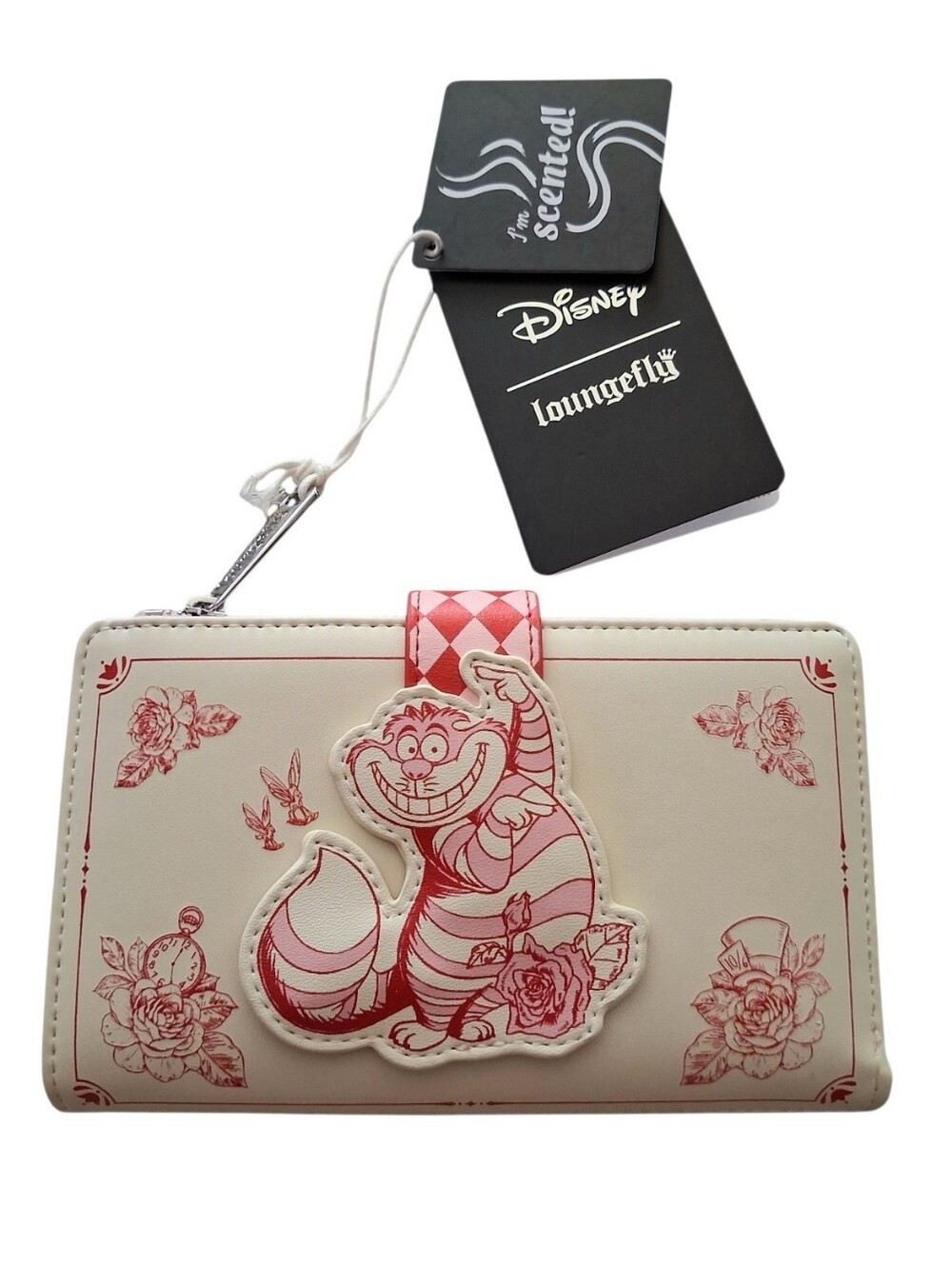 Loungefly Disney Sketch Cheshire Cat Wallet Scented Alice Wonderland NEW